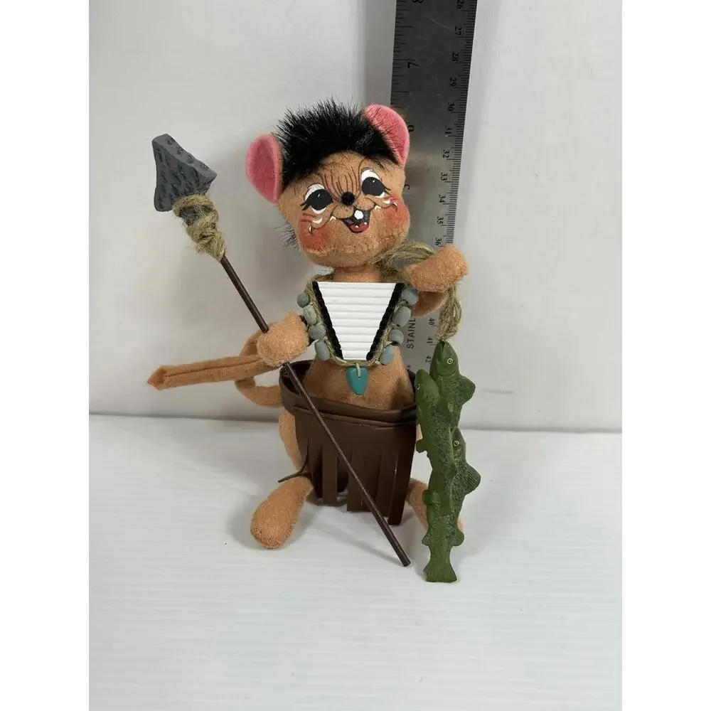 AnnaLee mouse‎ native Indian Fisher fish spear fall 2006 home decor